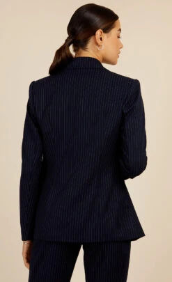 Little Mistress Navy Pinstripe Blazer Jacket By Vogue Williams -Occasion Couture Shop D34183Q1A 4