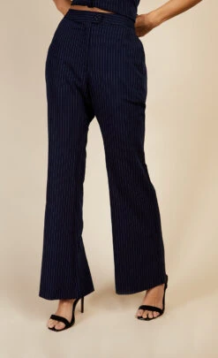 Little Mistress Navy Pinstripe Trousers By Vogue Williams -Occasion Couture Shop D34185Q1A 2