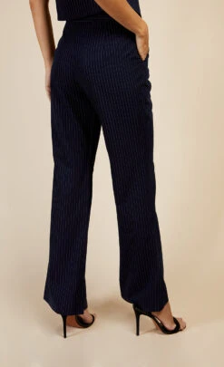 Little Mistress Navy Pinstripe Trousers By Vogue Williams -Occasion Couture Shop D34185Q1A 4