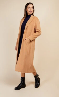 Little Mistress Camel Oversized Coat By Vogue Williams -Occasion Couture Shop D34188Q2A 1