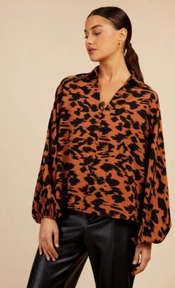Little Mistress Leopard Print Blouse By Vogue Williams