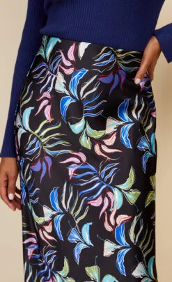 Little Mistress Leaf Print Satin Midi Slip Skirt By Vogue Williams -Occasion Couture Shop D34192C3C 3