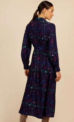 Little Mistress Navy Star Print Midaxi Mock Wrap Dress By Vogue Williams -Occasion Couture Shop D34193R2B 4
