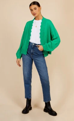 Little Mistress Green Knit Scallop Cardigan By Vogue Williams -Occasion Couture Shop D34200Q1A 1