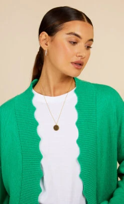 Little Mistress Green Knit Scallop Cardigan By Vogue Williams -Occasion Couture Shop D34200Q1A 3