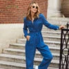Little Mistress Mid-Blue Utility Jumpsuit By Vogue Williams -Occasion Couture Shop D34202Q1A