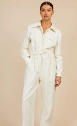 Little Mistress Cream Utility Jumpsuit By Vogue Williams -Occasion Couture Shop D34202Q2A 2