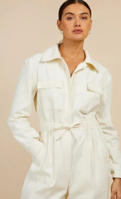 Little Mistress Cream Utility Jumpsuit By Vogue Williams -Occasion Couture Shop D34202Q2A 3