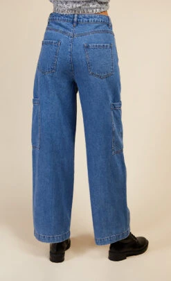 Little Mistress Mid-Blue Cargo Denim Jeans By Vogue Williams -Occasion Couture Shop D34203Q1A 4