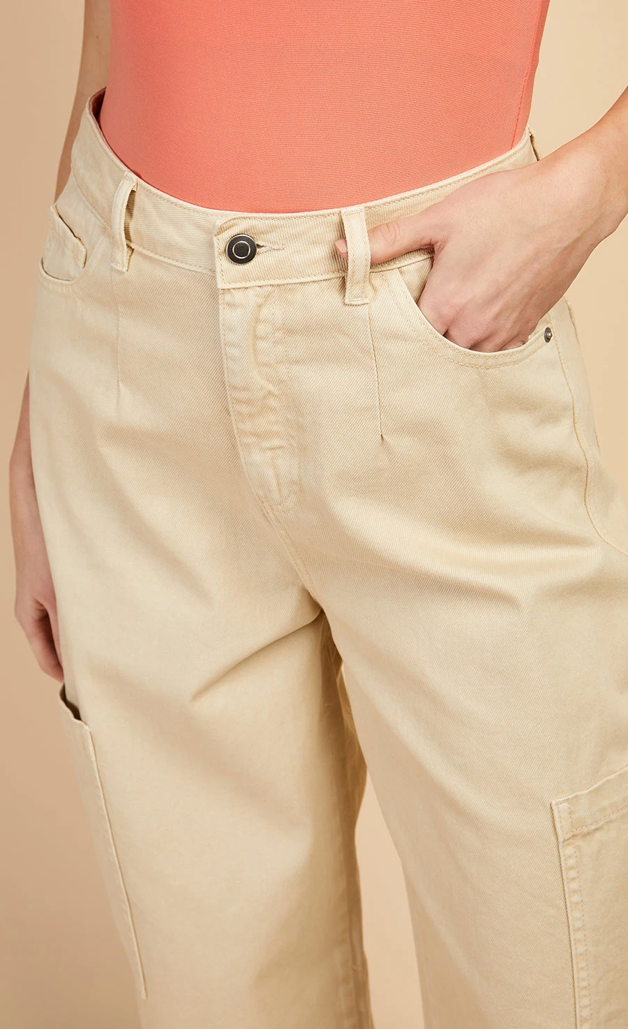 Little Mistress Stone Cargo Denim Jeans By Vogue Williams 4 Little Mistress Stone Cargo Denim Jeans By Vogue Williams - Image 2