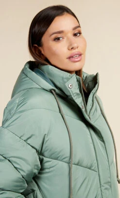 Little Mistress Sage Chevron Puffer Coat By Vogue Williams -Occasion Couture Shop D34204Q1A 3