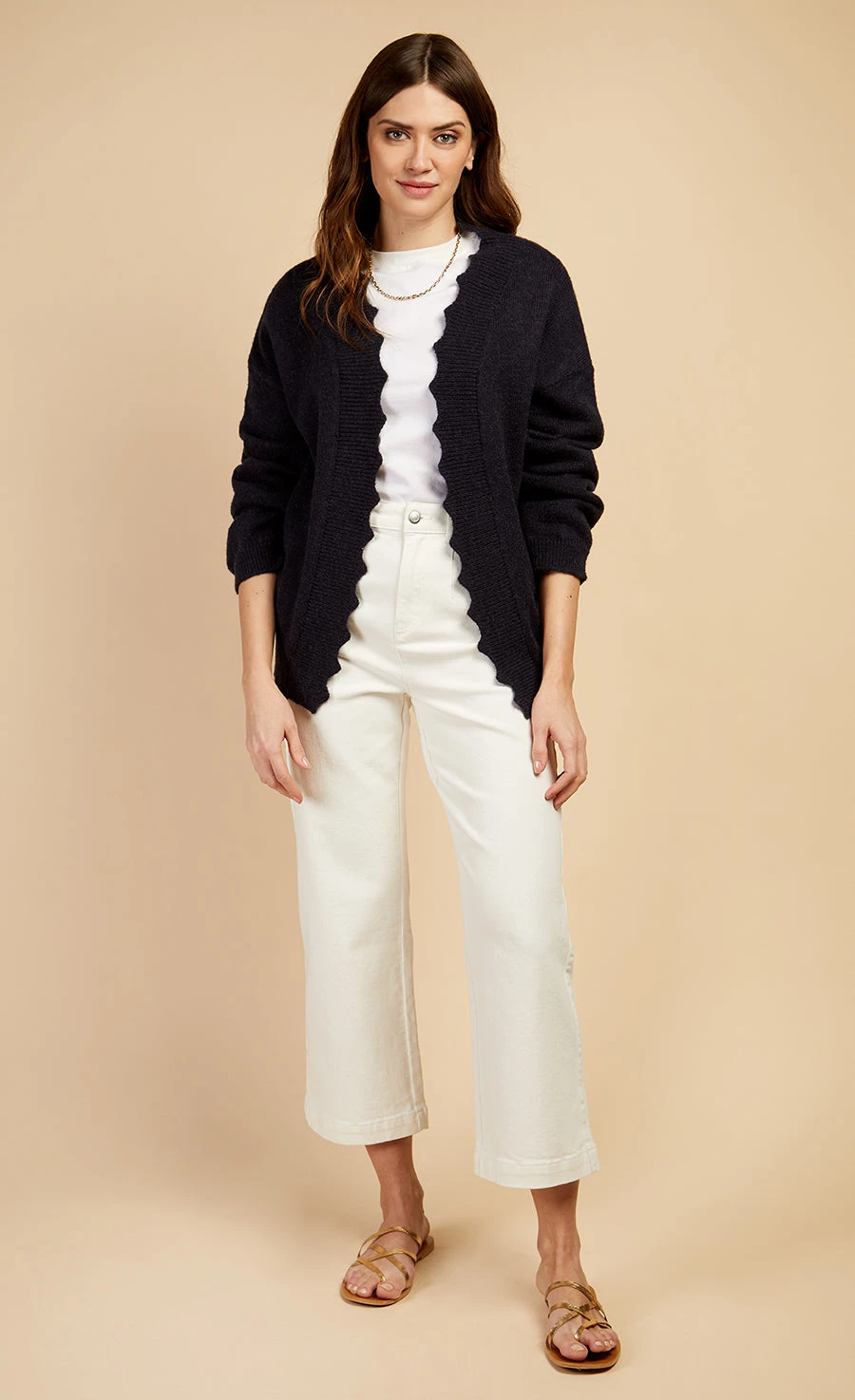 Little Mistress White Cropped Wide Leg Denim Jeans By Vogue Williams 7 Little Mistress White Cropped Wide Leg Denim Jeans By Vogue Williams - Image 5