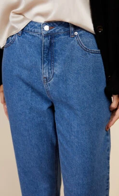 Little Mistress Mid-Blue Tapered Denim Jeans By Vogue Williams -Occasion Couture Shop D34211Q2A 3