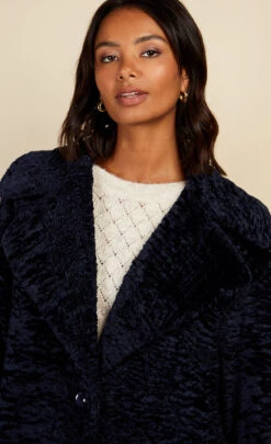 Little Mistress Navy Teddy Coat By Vogue Williams 10 Little Mistress Navy Teddy Coat By Vogue Williams -Occasion Couture Shop D34253Q1A 3