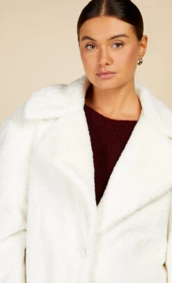 Little Mistress Cream Teddy Coat By Vogue Williams -Occasion Couture Shop D34253Q2A 3