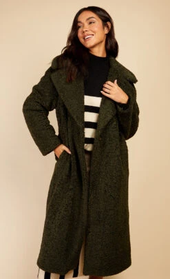 Little Mistress Green Teddy Coat By Vogue Williams -Occasion Couture Shop D34253Q3A 2