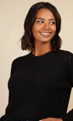 Little Mistress Black Open Knit Jumper By Vogue Williams -Occasion Couture Shop D34254Q3A 3