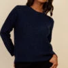 Little Mistress Navy Open Knit Jumper By Vogue Williams
