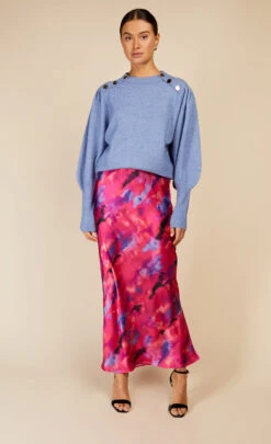 Little Mistress Blue Button Detail Jumper By Vogue Williams -Occasion Couture Shop D34255Q1A 1