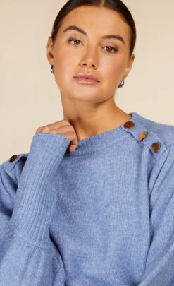 Little Mistress Blue Button Detail Jumper By Vogue Williams -Occasion Couture Shop D34255Q1A 3