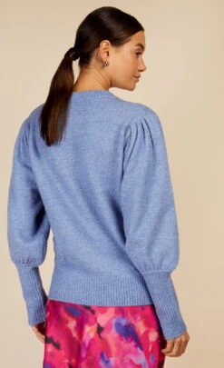 Little Mistress Blue Button Detail Jumper By Vogue Williams -Occasion Couture Shop D34255Q1A 4