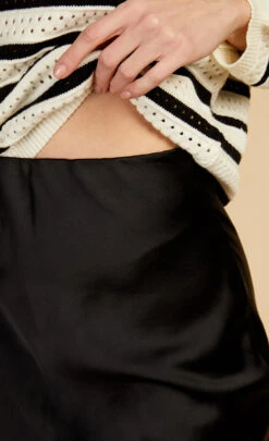 Little Mistress Black Satin Midi Skirt By Vogue Williams -Occasion Couture Shop D34257C3C 3