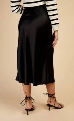 Little Mistress Black Satin Midi Skirt By Vogue Williams -Occasion Couture Shop D34257C3C 4