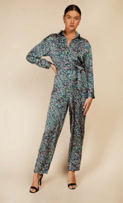 Little Mistress Satin Print Jumpsuit By Vogue Williams -Occasion Couture Shop D34260Q1A 1