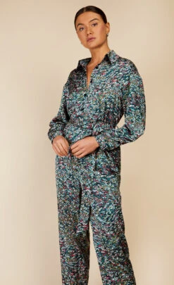Little Mistress Satin Print Jumpsuit By Vogue Williams -Occasion Couture Shop D34260Q1A 2