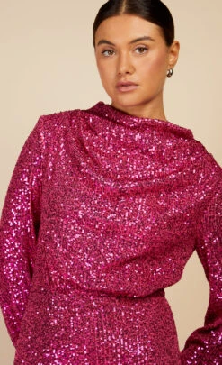 Little Mistress Pink Sequin Mini Dress By Vogue Williams -Occasion Couture Shop D34264B1A 3