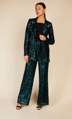 Little Mistress Green Sequin Blazer By Vogue Williams -Occasion Couture Shop D34265Q1A 1