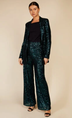 Little Mistress Green Sequin Trousers By Vogue Williams -Occasion Couture Shop D34266Q1A 1