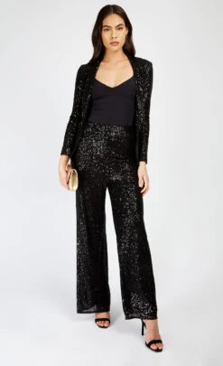 Little Mistress Black Sequin Trousers By Vogue Williams -Occasion Couture Shop D34266Q2A 1