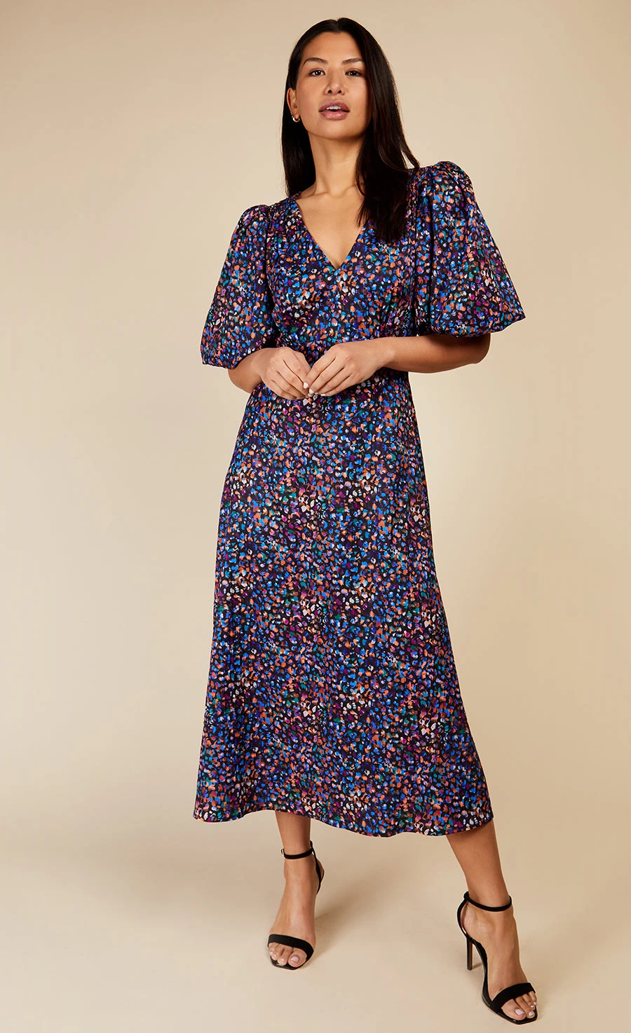 Little Mistress Animal Print Puff Sleeve Midaxi Dress 3 Little Mistress Animal Print Puff Sleeve Midaxi Dress