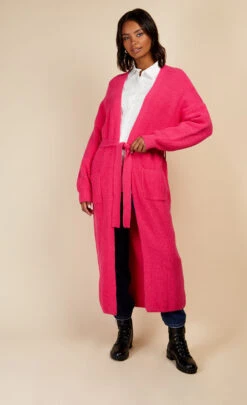 Little Mistress Pink Longline Knit Cardigan By Vogue Williams -Occasion Couture Shop D34311Q1A 1