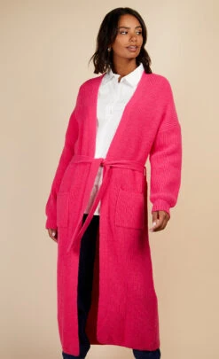Little Mistress Pink Longline Knit Cardigan By Vogue Williams -Occasion Couture Shop D34311Q1A 2