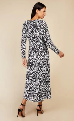 Little Mistress Monochrome Printed Midaxi Dress -Occasion Couture Shop D34312R1A 4