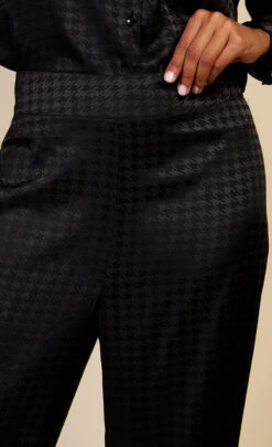 Little Mistress Black Satin Houndstooth Trousers By Vogue Williams -Occasion Couture Shop D34315Q1A 3