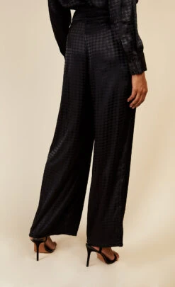 Little Mistress Black Satin Houndstooth Trousers By Vogue Williams -Occasion Couture Shop D34315Q1A 4