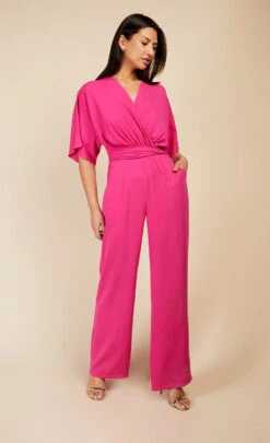 Little Mistress Pink Twist Detail Jumpsuit