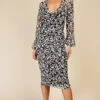 Little Mistress Monochrome Printed Mesh Midi Bodycon Dress 2 Little Mistress Monochrome Printed Mesh Midi Bodycon Dress -Occasion Couture Shop D34321C1A 1