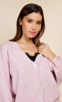 Little Mistress Dusty Pink Knit Cardigan By Vogue Williams -Occasion Couture Shop D34330Q1A 3