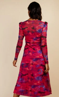 Little Mistress Watercolour Print Sheer Midaxi Dress By Vogue Williams -Occasion Couture Shop D34346R1A 4