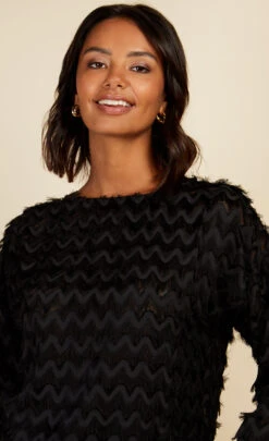 Little Mistress Black Eyelash Fringe Top By Vogue Williams -Occasion Couture Shop D34347Q1A 3