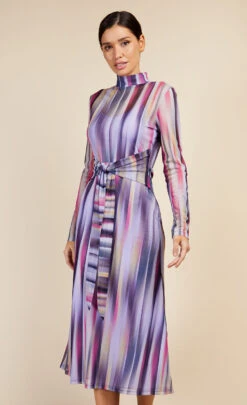 Little Mistress Printed Mesh Tie Waist Midaxi Dress 7 Little Mistress Printed Mesh Tie Waist Midaxi Dress -Occasion Couture Shop D34348R1A 2