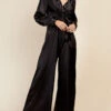 Little Mistress Black Satin Spot Jumpsuit -Occasion Couture Shop D3435661A 1