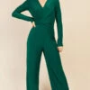 Little Mistress GreenCrossover Detail Jumpsuit -Occasion Couture Shop D3436261A 1