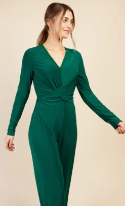 Little Mistress GreenCrossover Detail Jumpsuit -Occasion Couture Shop D3436261A 2