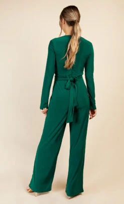 Little Mistress GreenCrossover Detail Jumpsuit -Occasion Couture Shop D3436261A 4