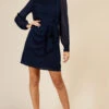 Little Mistress Navy Spot Mini Dress -Occasion Couture Shop D34370B1A 1